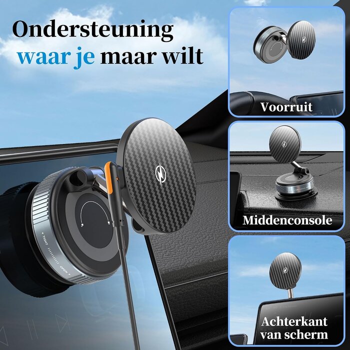 Support voiture MagSafe 15W - Pliable et rotatif - Jusqu'à 32% de remise