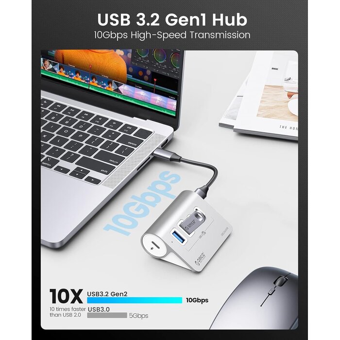 Hub USB 3.2 Gen 2 Aluminium 4 ports : jusqu'à 33% de remise