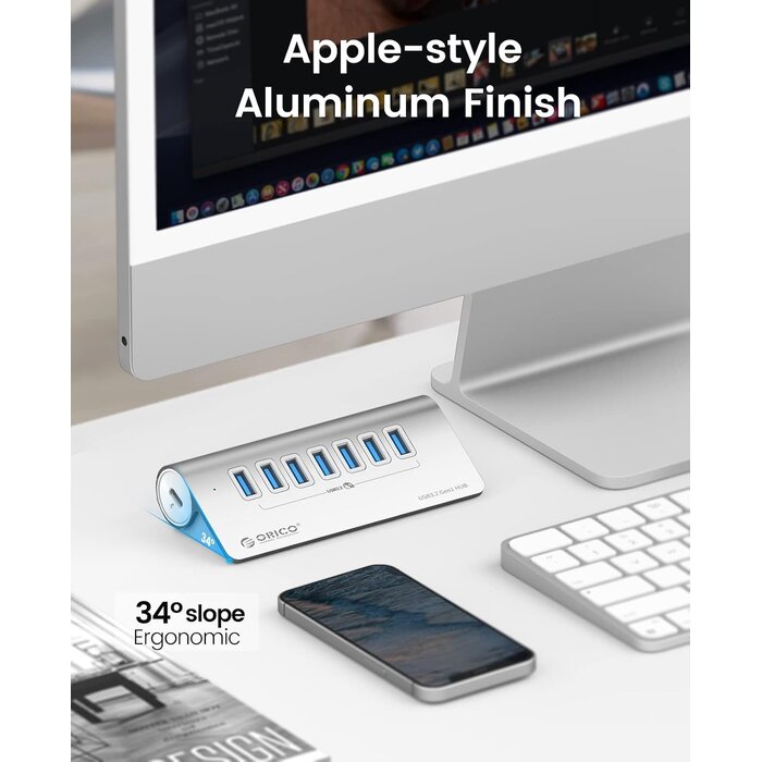 Hub USB 7-en-1 ultra-rapide 10 Gbit/s - Jusqu'à -33% de remise