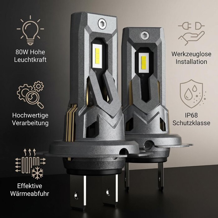 Lot de 2 Ampoules LED H7 80W - 16000lm - 6000K - Jusqu'à -33%