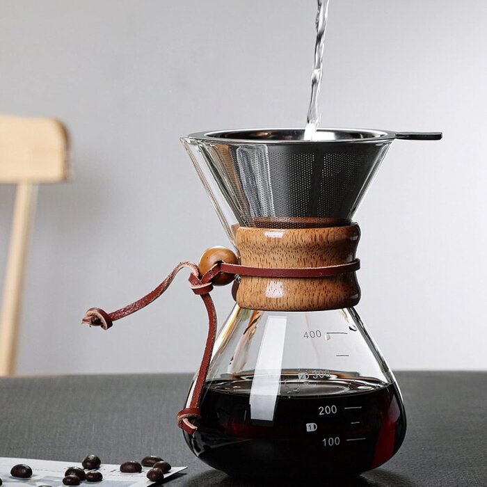 Cafetière Pour-Over 400 ml en verre - Jusqu'à 32% de remise