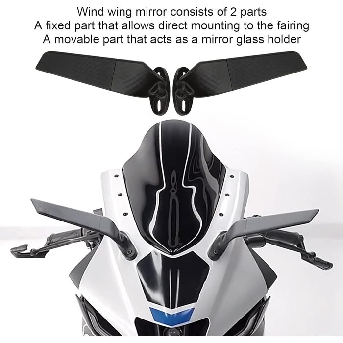 Rétroviseurs moto aérodynamiques sportifs - Jusqu'à 27% de réduction