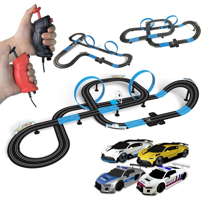Circuit de course électrique 8,4m - 4 voitures - Jusqu'à -34% de remise