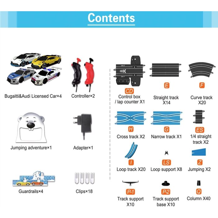 Circuit de course électrique 8,4m - 4 voitures - Jusqu'à -34% de remise