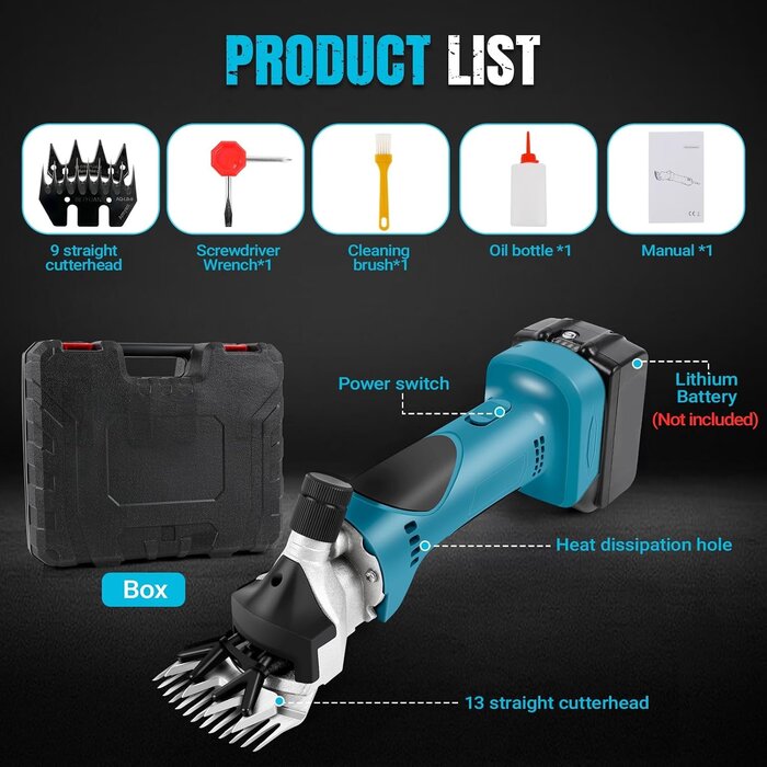 Tondeuse sans fil pour bétail 550W - Jusqu'à 34% de réduction