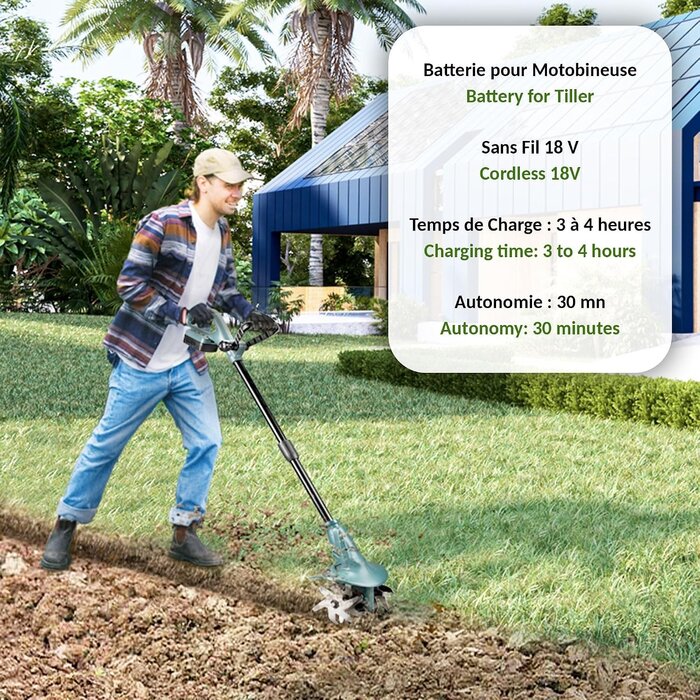 Motobineuse électrique sans fil 18V - Jusqu'à -34% sur vos travaux de jardin