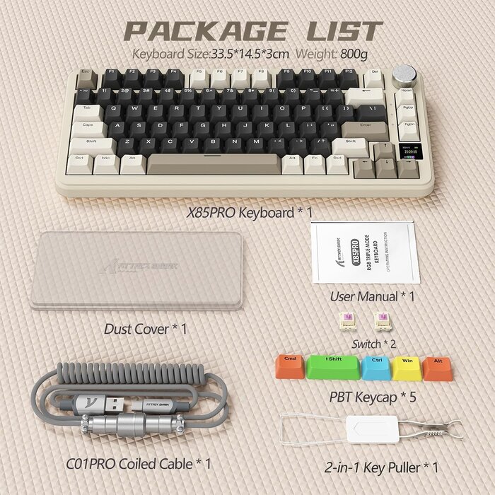 Clavier mécanique gaming 75% sans fil avec écran TFT - Jusqu'à -29% en Outlet