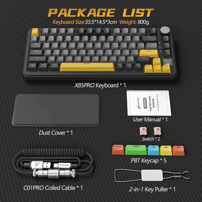 Clavier mécanique gamer 75% hot-swappable avec écran TFT - Jusqu'à 29% de remise