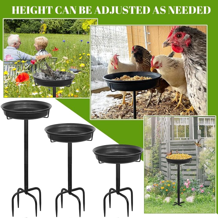 Bain d'oiseaux sur pied 70 cm - Métal noir - Jusqu'à -31%