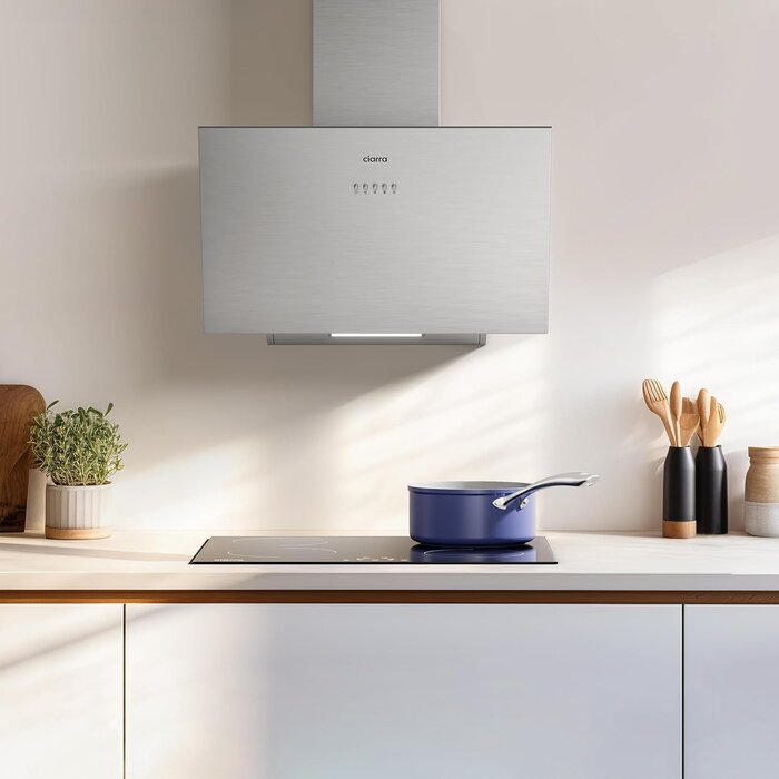 Hotte murale inclinée 60 cm inox 650 m³/h - Classe A+++ - Jusqu'à -35%