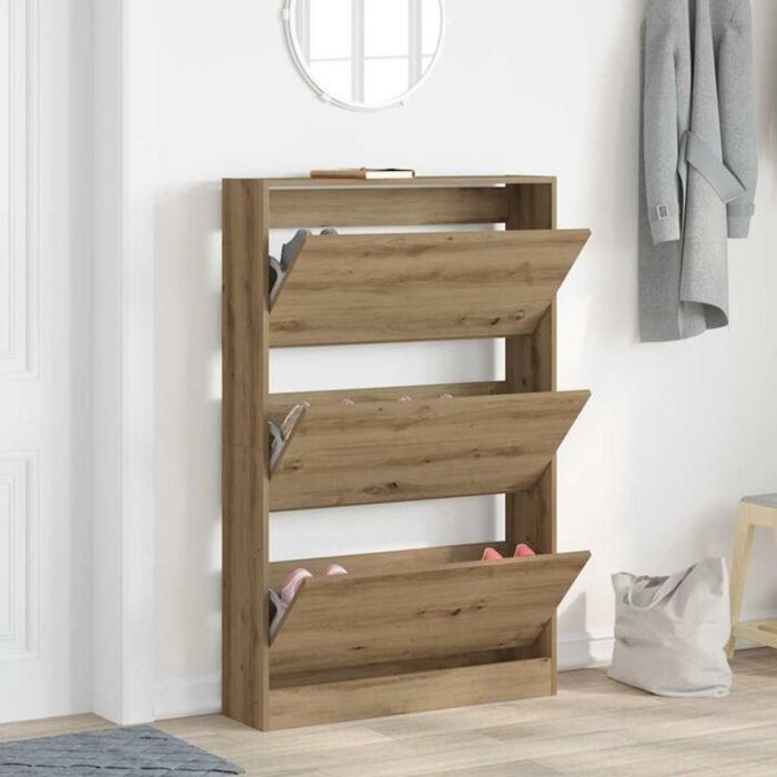 Vidaxl Meuble à chaussures chêne artisanal 80cm - Jusqu'à -34% de remise