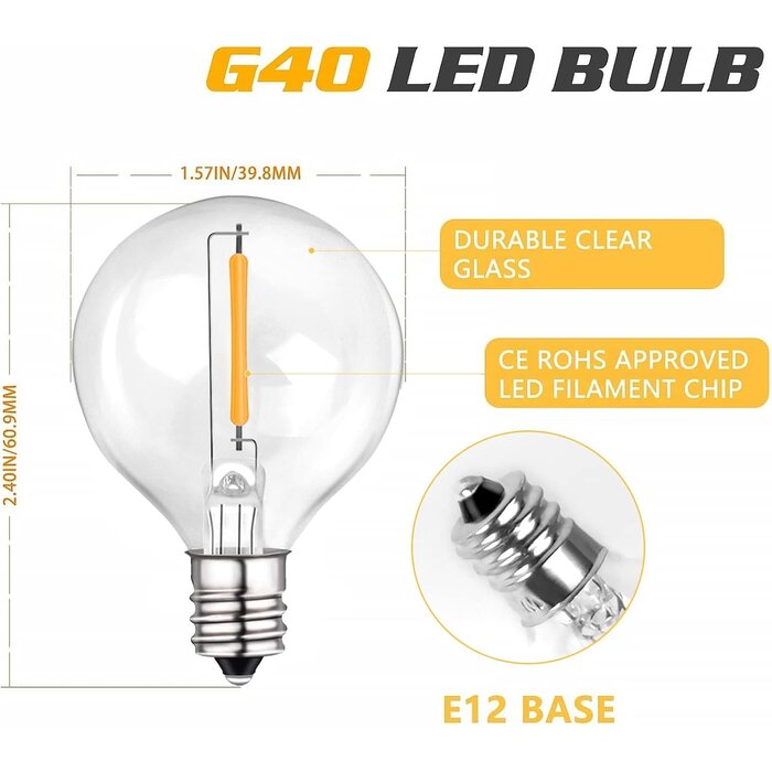 Lot de 25 ampoules LED G40 E12 1W - Jusqu'à 31% de réduction