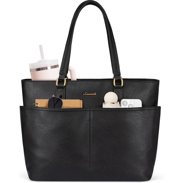 Sac ordinateur femme en cuir vegan - 11 compartiments - Jusqu'à -33%