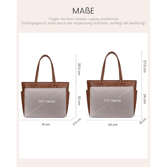 Sac ordinateur femme en cuir vegan - 11 compartiments - Jusqu'à -33%