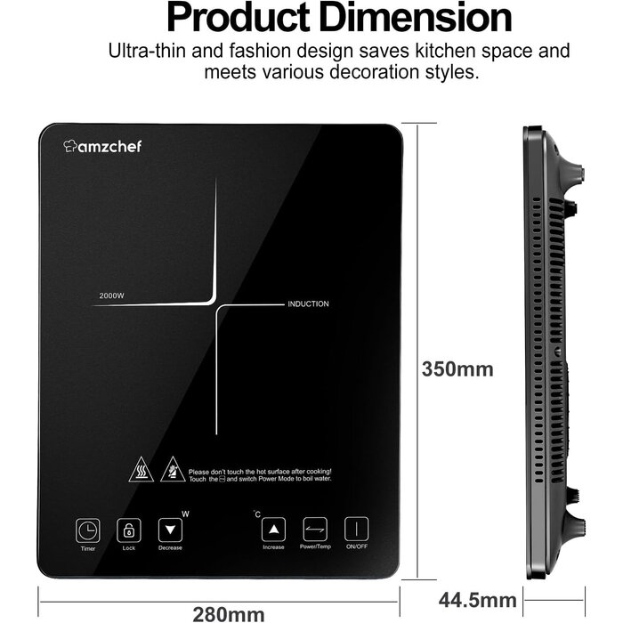 Plaque de cuisson induction portable 2000W - Jusqu'à -34% de réduction