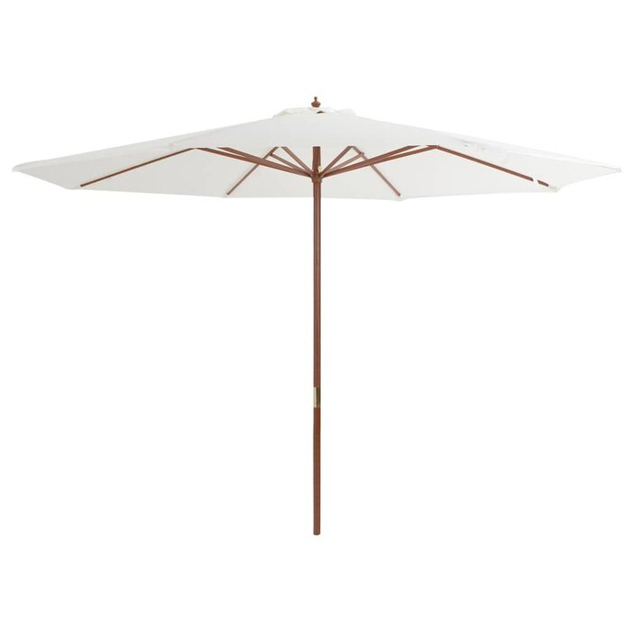 Vidaxl Parasol de jardin en bois 350 cm blanc sable - Jusqu'à -34%