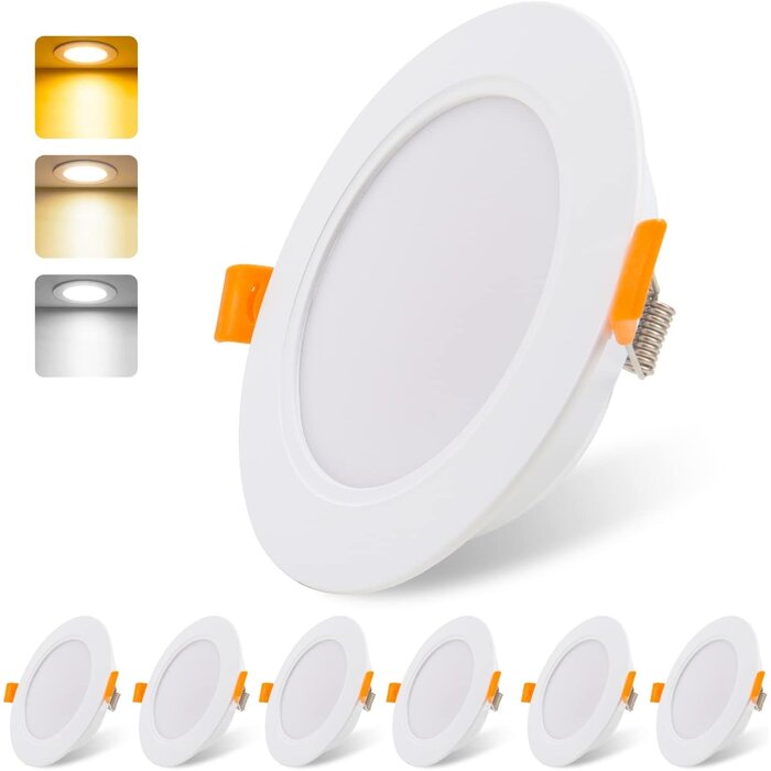 Lot de 6 spots LED encastrables IP54 - Éclairage modulable - Jusqu'à -27%