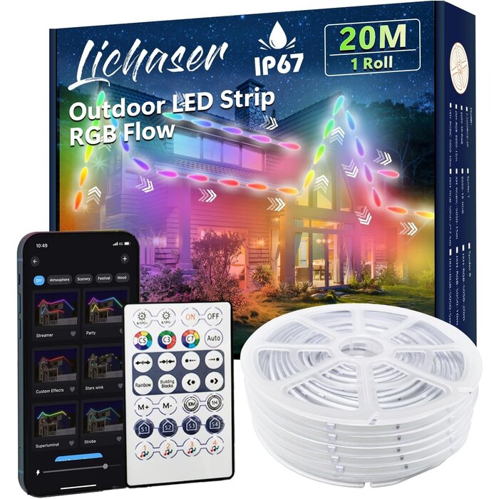 Ruban LED RVB+IC 20m étanche - Bluetooth - Jusqu'à -28% de remise
