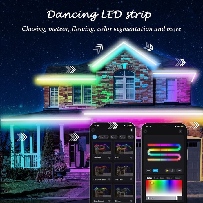 Ruban LED RVB+IC 20m étanche - Bluetooth - Jusqu'à -28% de remise