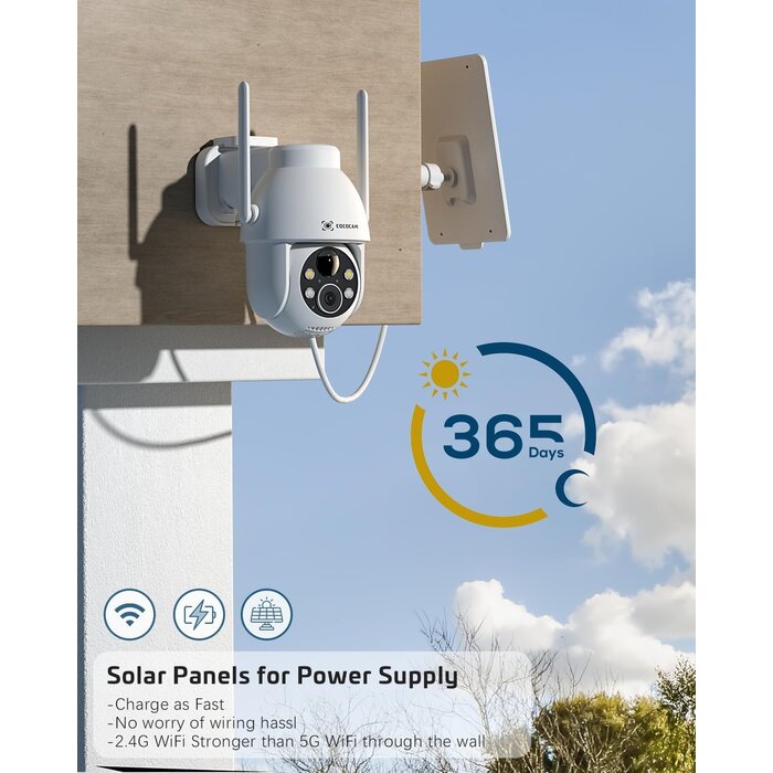 Caméra Solaire sans Fil 2K 3MP PTZ : Jusqu'à -29% sur votre sécurité