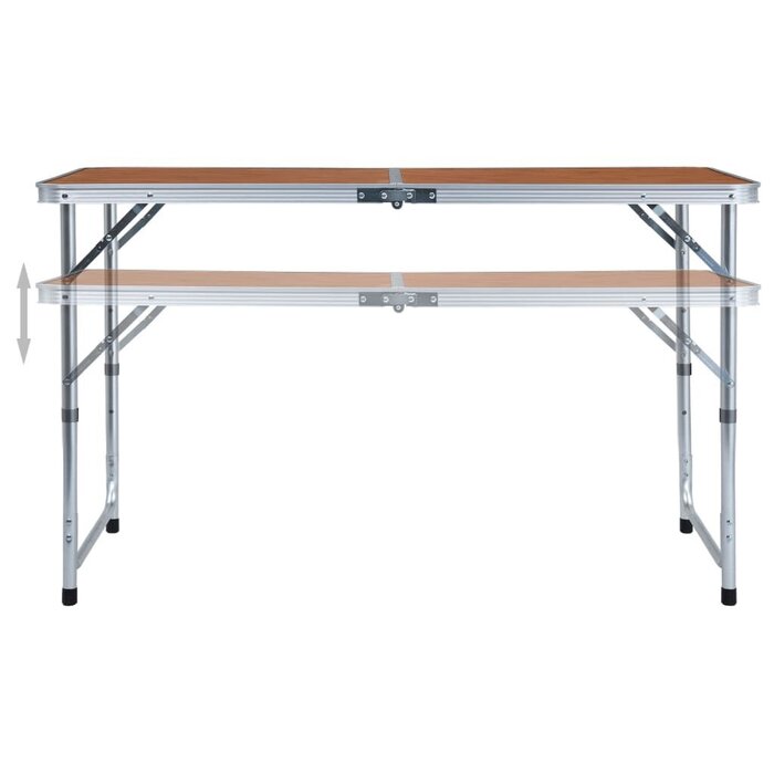 Vidaxl Table de camping pliable réglable 120x60cm - Jusqu'à -33% de réduction