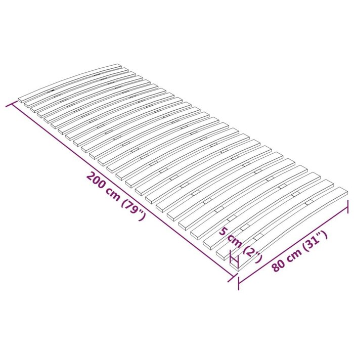 Vidaxl Sommier à lattes en peuplier 80x200 cm - Jusqu'à -32% de remise