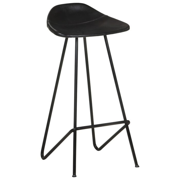 Vidaxl Lot de 4 tabourets de bar en cuir de chèvre noir - Jusqu'à 35% de remise
