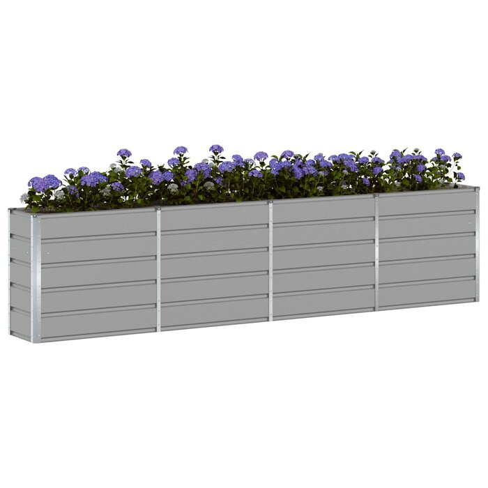 Vidaxl Jardinière sur pied en acier gris 160x40cm - Jusqu'à -34% sur le prix
