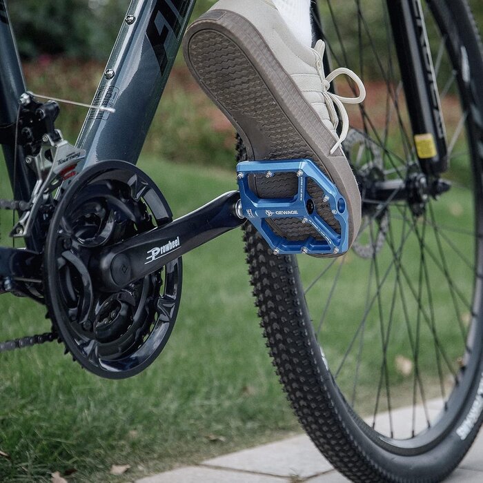 Pédales plates VTT et Route aluminium - Bleu - Jusqu'à -32%