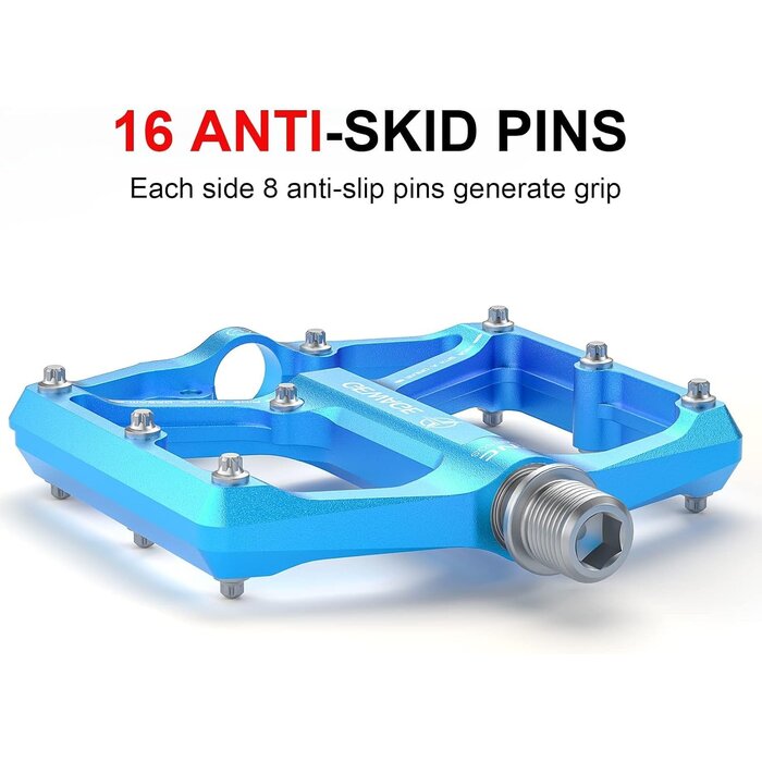 Pédales plates VTT et Route aluminium - Bleu - Jusqu'à -32%