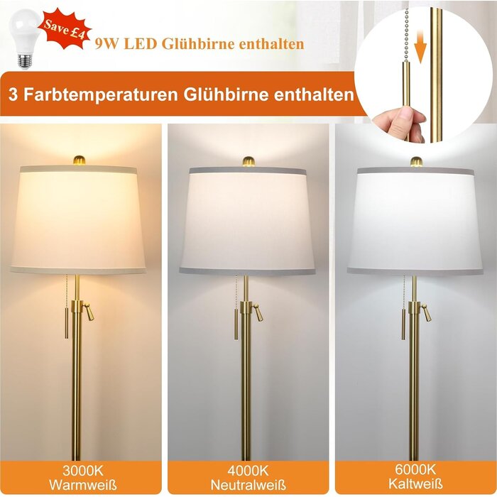 Lampadaire moderne doré réglable - Jusqu'à -29% sur votre éclairage
