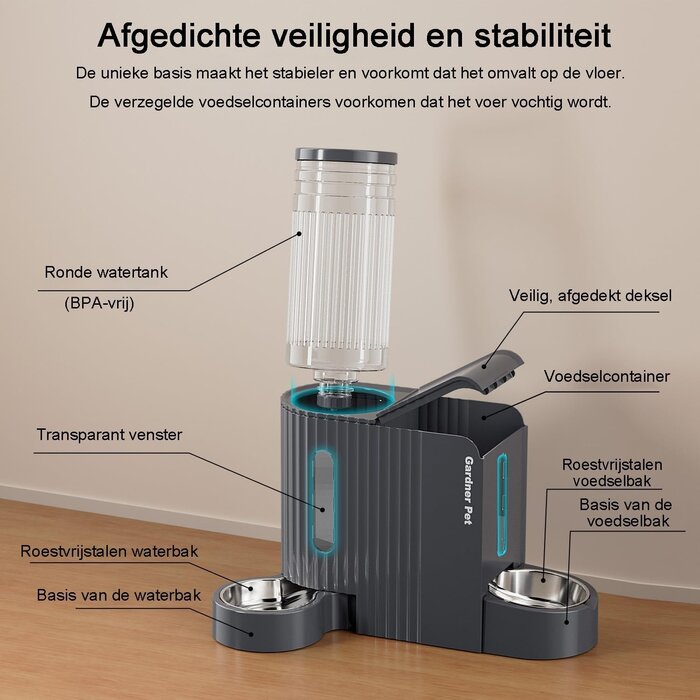 Distributeur d'eau et nourriture pour animaux 2-en-1 - Jusqu'à 33% de remise