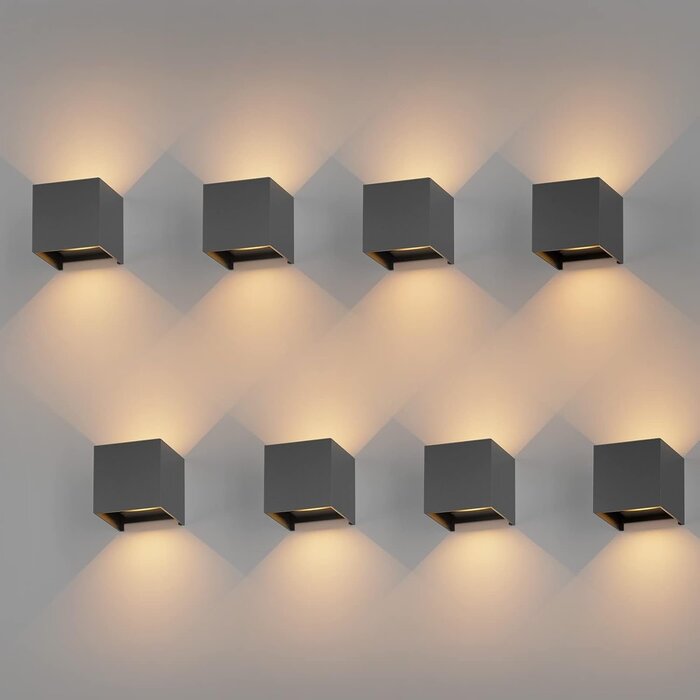 Lot de 8 Appliques Murales LED 12W IP65 - Jusqu'à 30% de remise