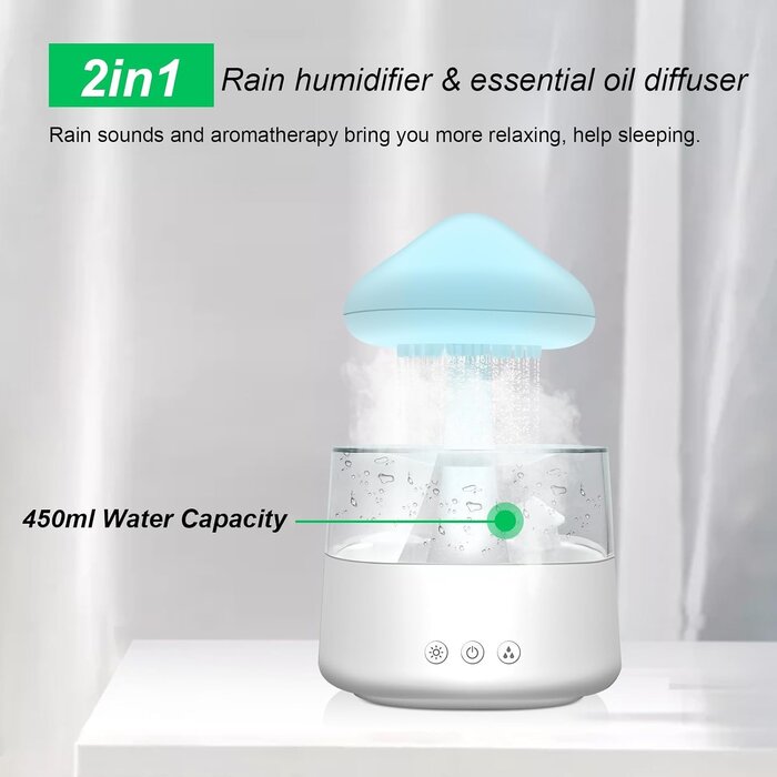 Humidificateur Nuage et Diffuseur d'Huiles Essentielles - Jusqu'à -28%