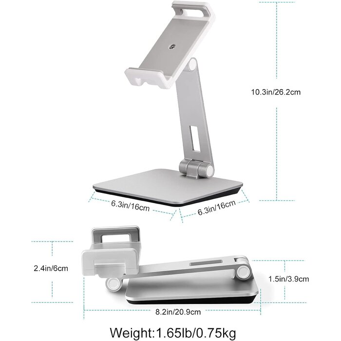 Support Tablette Aluminium Rotatif 7-13" - Jusqu'à -32% sur le prix