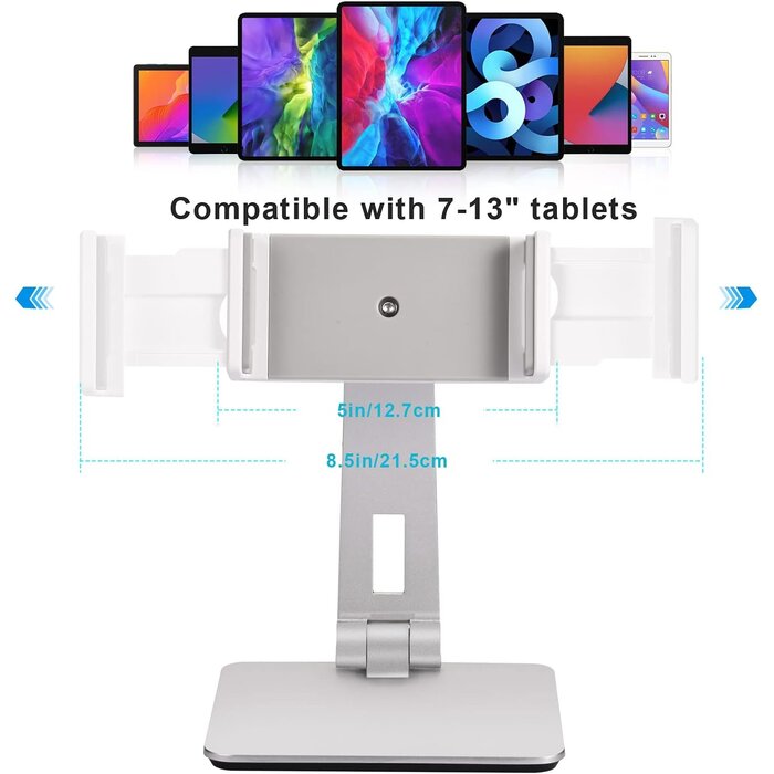 Support Tablette Aluminium Rotatif 7-13" - Jusqu'à -32% sur le prix