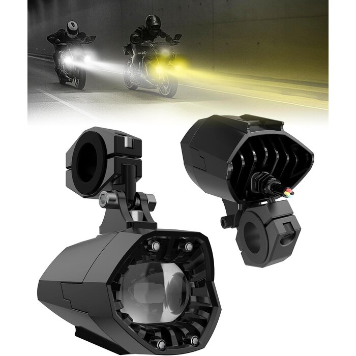 Paire de projecteurs LED moto/SUV - 6 modes, 7800LM - Jusqu'à -35%