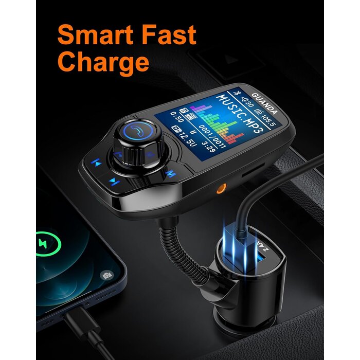 Transmetteur FM Bluetooth 4-en-1 avec écran 1,8" - Jusqu'à 33% de remise