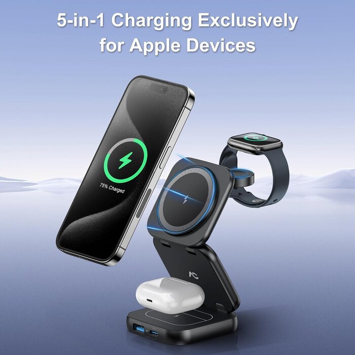 Station de charge 5-en-1 pliable - Jusqu'à -33% sur vos appareils