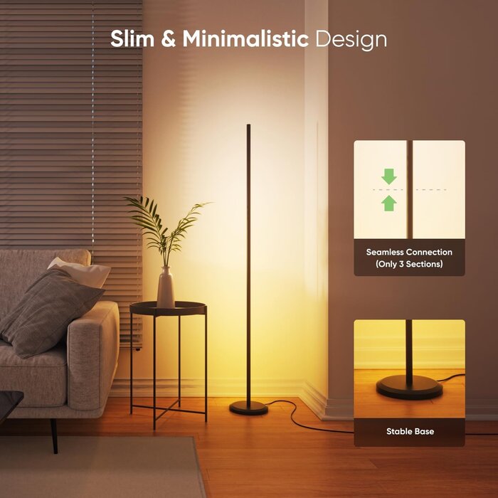 Lampadaire LED Intelligent RGBIC 1700lm - Jusqu'à 34% de remise