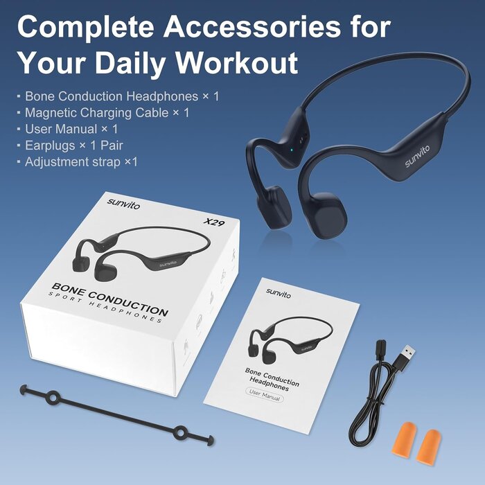Casque Conduction Osseuse MP3 8Go Étanche - Jusqu'à -31%