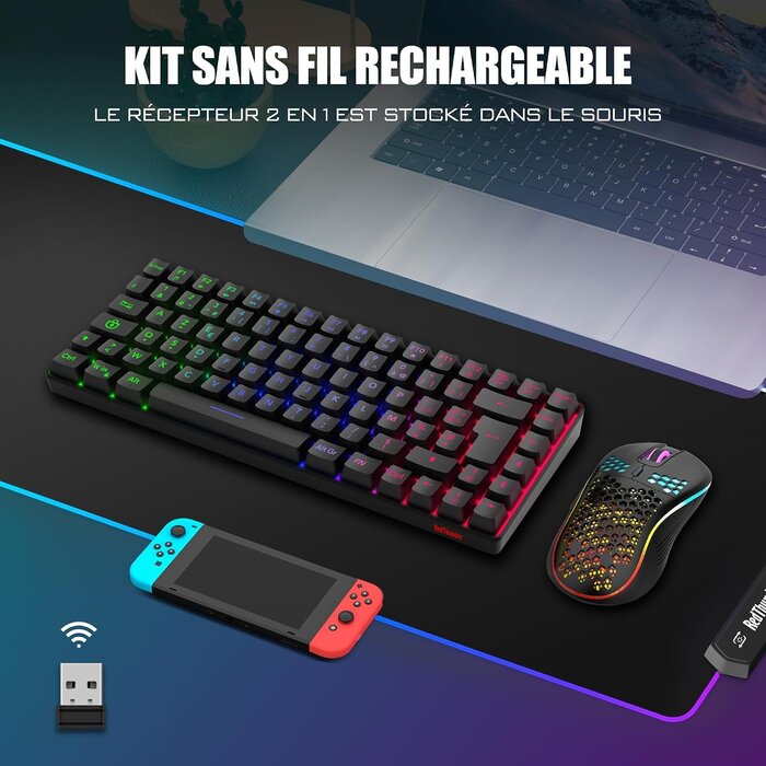 Pack Clavier 75% Gaming et Souris Sans Fil - Jusqu'à -63% de réduction