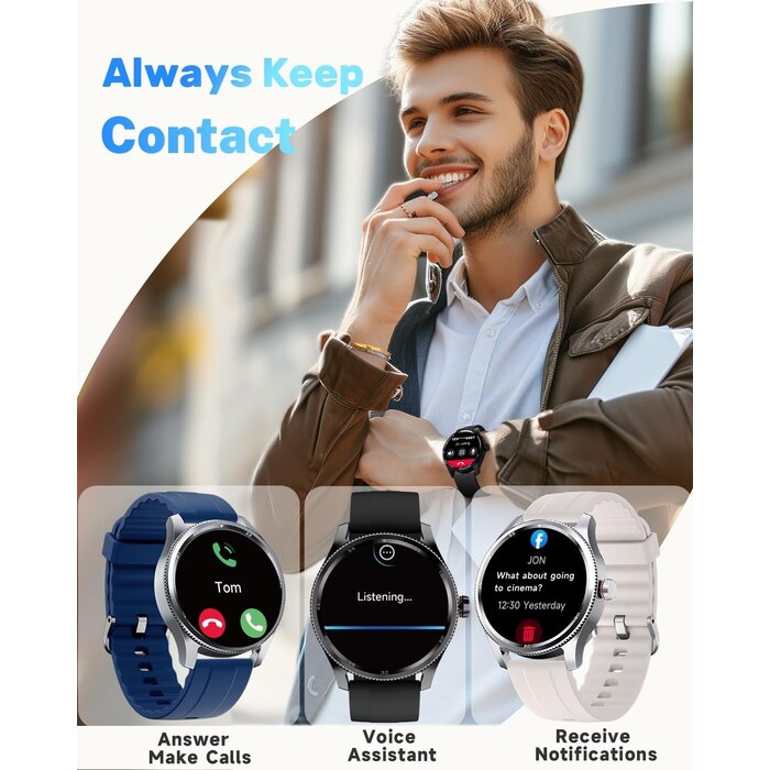Montre connectée beige 1,38" - Appels Bluetooth - Jusqu'à -31% de remise