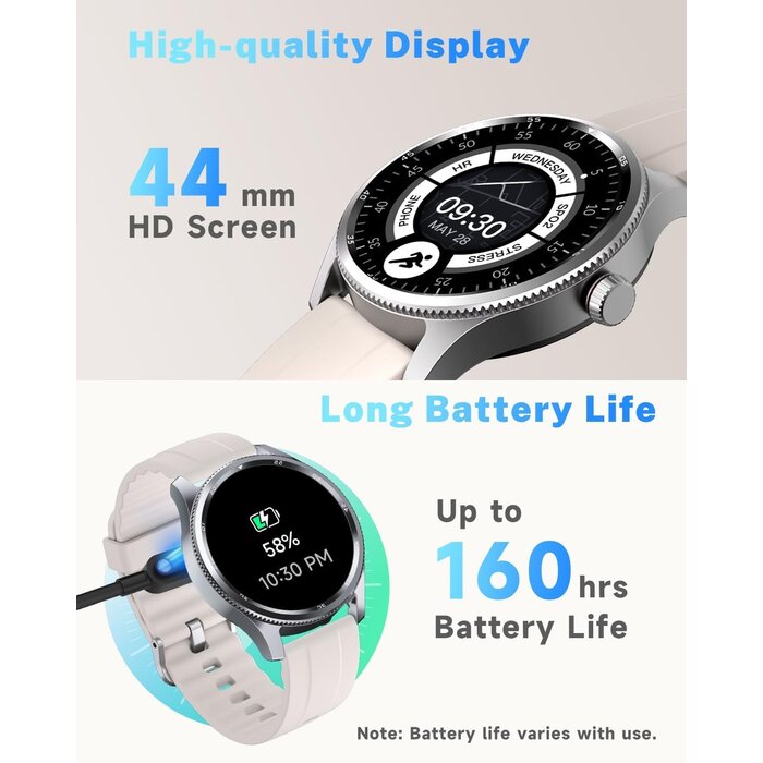 Montre connectée beige 1,38" - Appels Bluetooth - Jusqu'à -31% de remise