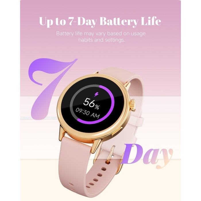 Montre connectée femme 37mm AMOLED - Rose - Jusqu'à -34% sur l'outlet