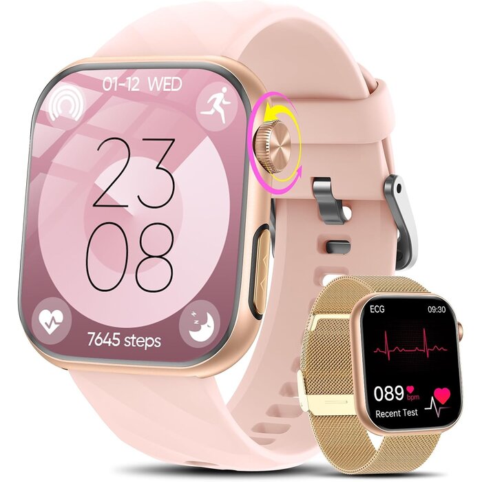Smartwatch Femme AMOLED - Jusqu'à 58% de remise - Or et Rose