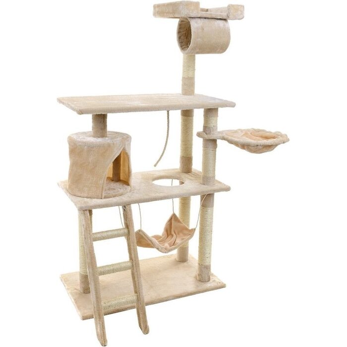 Arbre à chat 140 cm avec maisonnette - Jusqu'à 23% de réduction