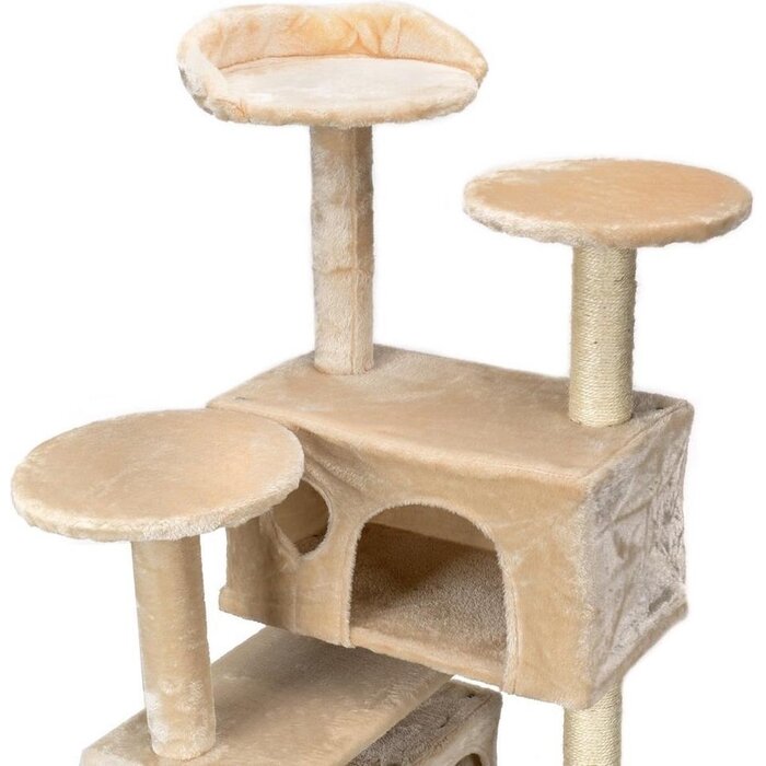 Viking Choice Arbre à chat XXL 131 cm - Beige - Jusqu'à -24% sur les retours