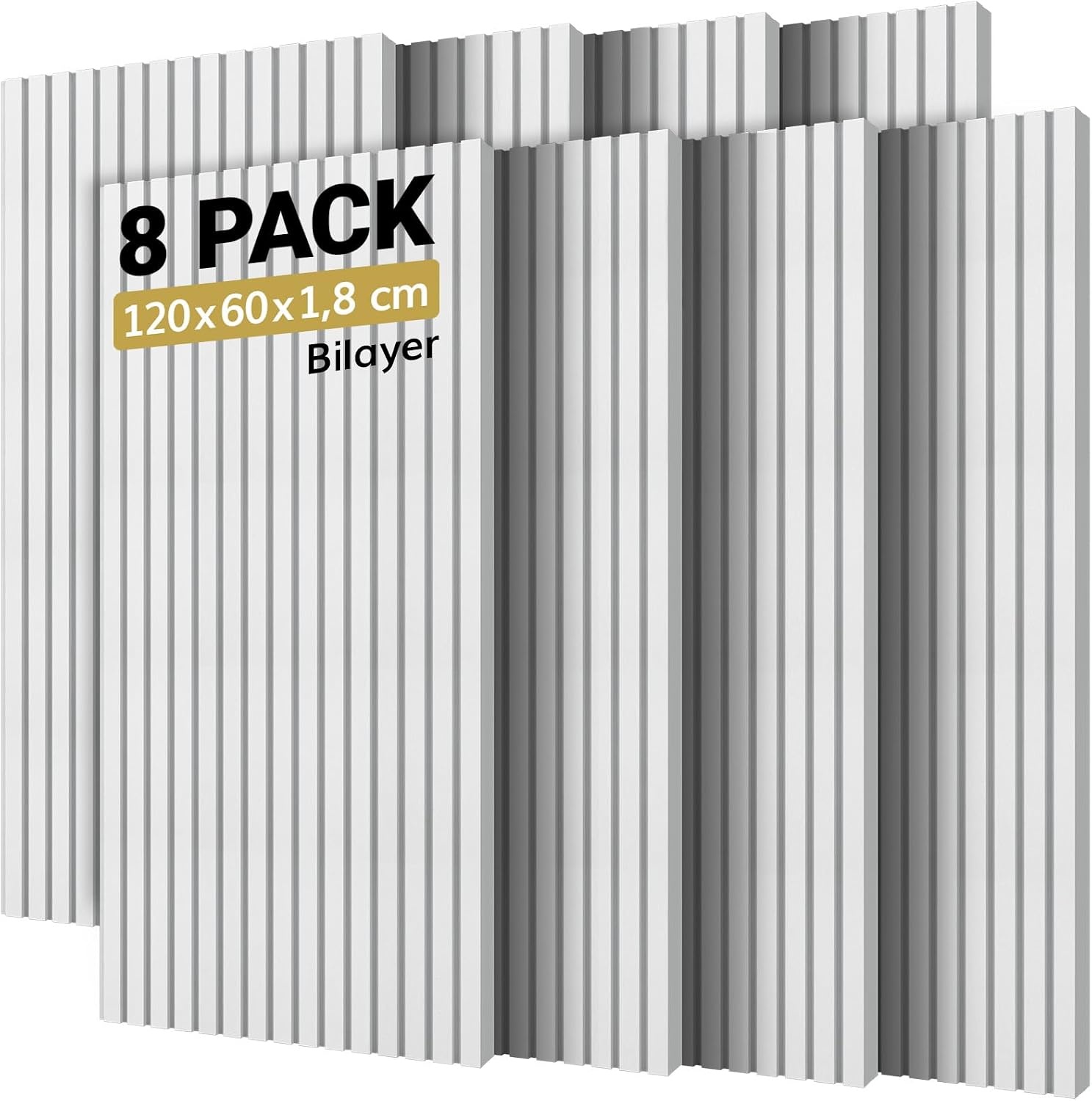 8 Panneaux acoustiques auto-adhésifs 120x60cm - Blanc - Jusqu'à -35%
