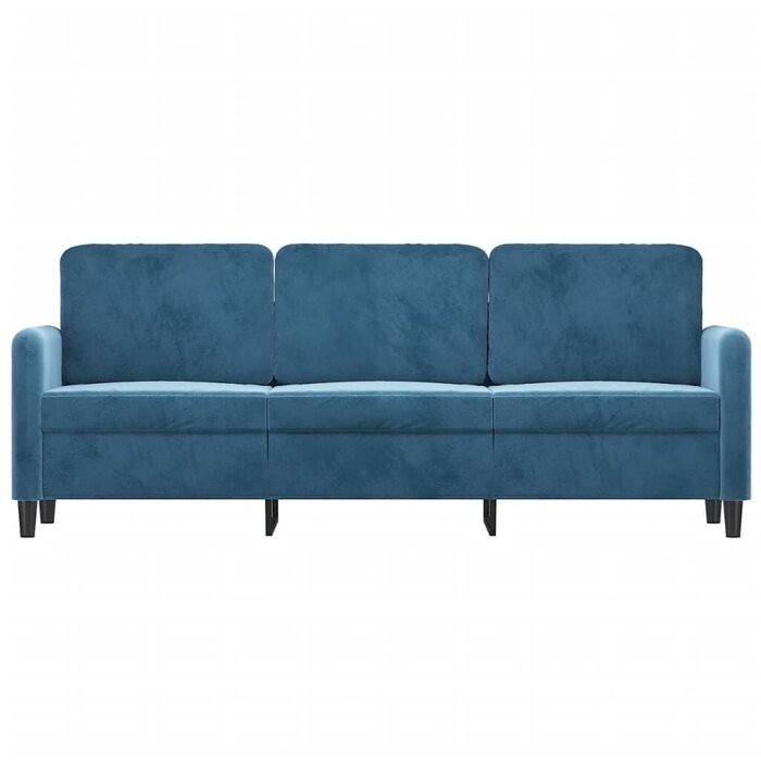 Vidaxl Canapé 3 places en velours bleu - Jusqu'à -35% sur l'outlet